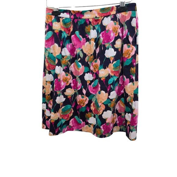 J.Crew Floral A-Line Festival Skirt Women's Size 4 Multicolor Cotton Blend Knee - Picture 1 of 7